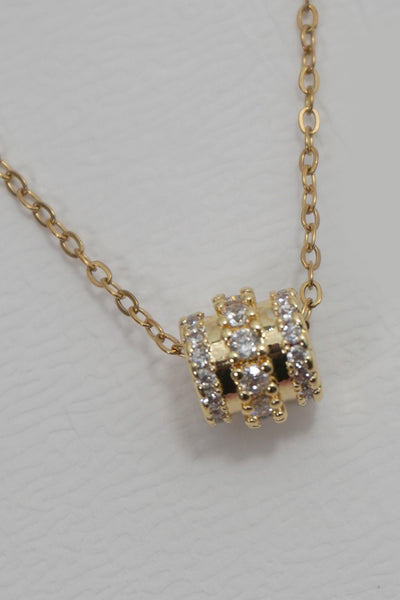 18K STAINLESS STEEL TARNISH FREE BARREL NECKLACE | 40NK9704