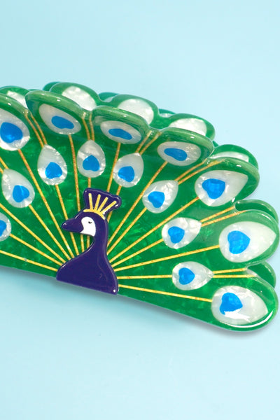 Peacock Motif  Hair Claw Clip | 40H1082