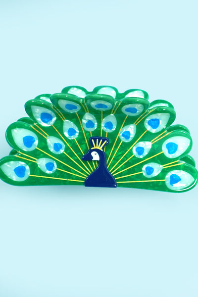 Peacock Motif  Hair Claw Clip | 40H1082