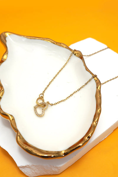 Gemini said Interlocking Crystal Heart Necklace | 40NK9707