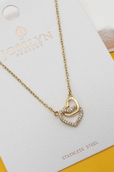 Gemini said Interlocking Crystal Heart Necklace | 40NK9707