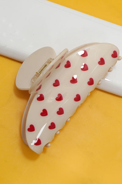 Polka Heart Hair Claw Clip | 40H1087