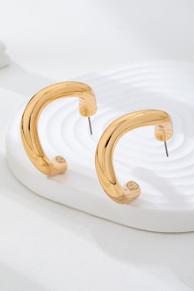 Bold Chunky Gold-Tone U-Shape Hoop Earrings | 80E62229