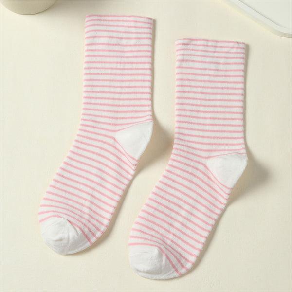 Pastel Striped Cotton Crew Sock | 40S02092