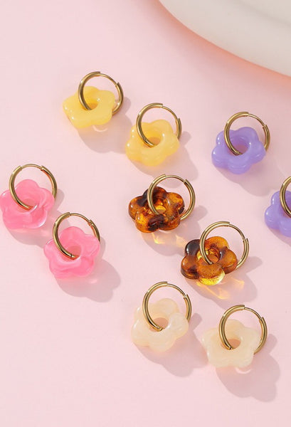 18K STAINLESS STEEL TARNISH FREE FLORAL EARRINGS | 40E500