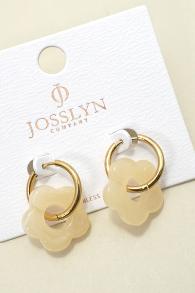 18K STAINLESS STEEL TARNISH FREE FLORAL EARRINGS | 40E500