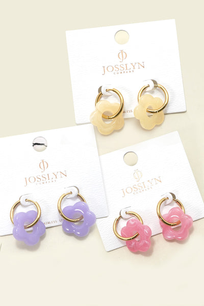 18K STAINLESS STEEL TARNISH FREE FLORAL EARRINGS | 40E500