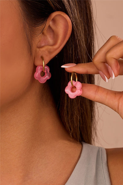 18K STAINLESS STEEL TARNISH FREE FLORAL EARRINGS | 40E500