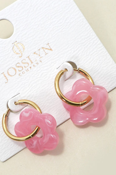 18K STAINLESS STEEL TARNISH FREE FLORAL EARRINGS | 40E500