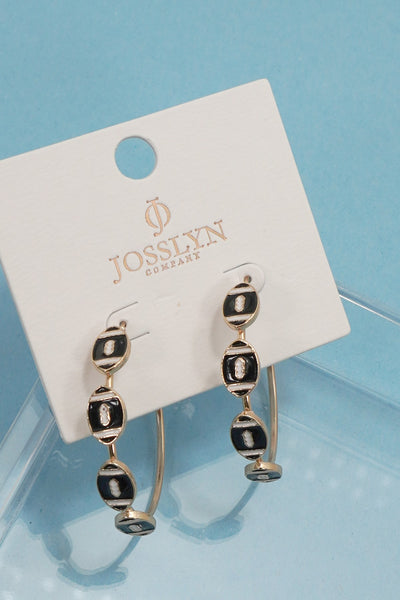 Gameday Football Baseball Hoop Earrings | 40E501