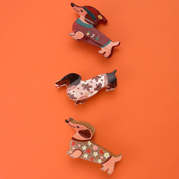 Holiday Dachshund Dog Hair Claw Clip | 40H1279