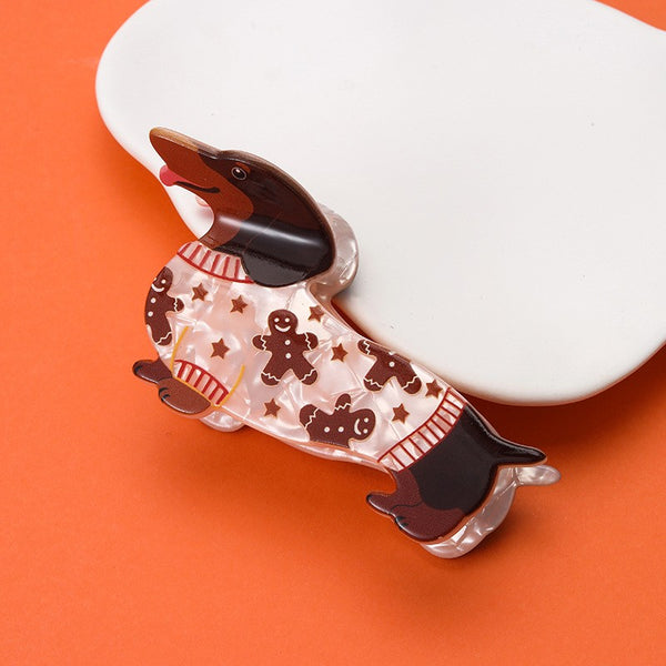 Holiday Dachshund Dog Hair Claw Clip | 40H1279