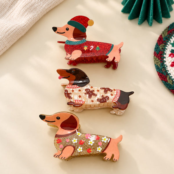 Holiday Dachshund Dog Hair Claw Clip | 40H1279