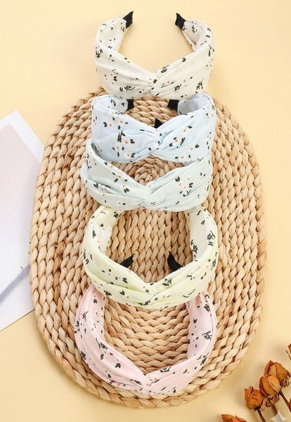 Pastel Floral Dainty Daisy Knot Headband | 40HB199