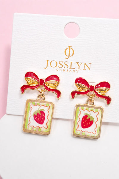 Bow Drop Enamel Charm Statement Earrings | 40E503