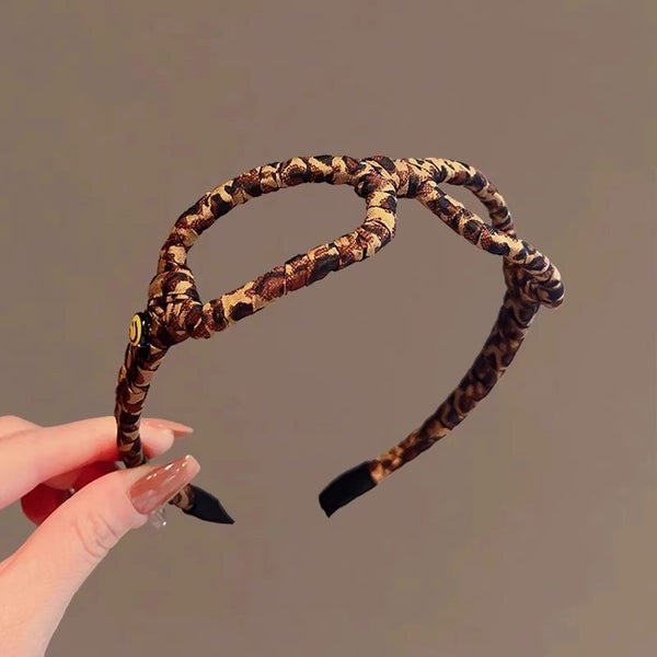 Leopard Print Cat Ear Twisted Headband | 40HB200