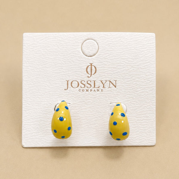 Butter Yellow Polkadot Earrings | 40E506