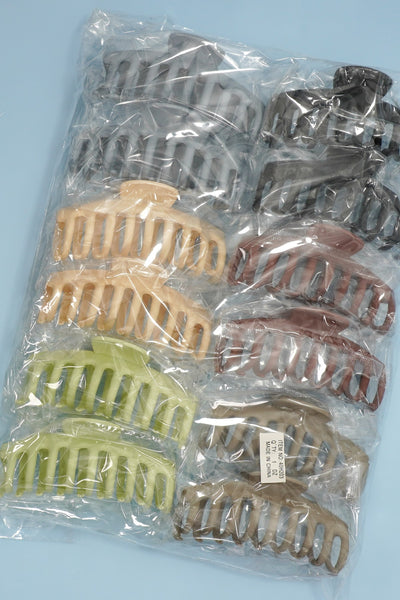 OVERSIZED HAIR CLAW CLIPS 12PCS PACK | 40H203-12PACK