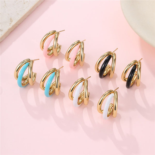 18K Stainless Steel Tarnish Free Enamel Hoop | 40E510