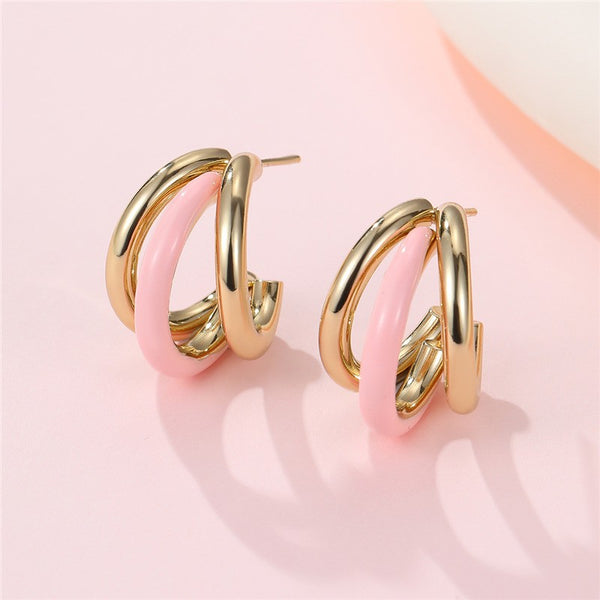 18K Stainless Steel Tarnish Free Enamel Hoop | 40E510
