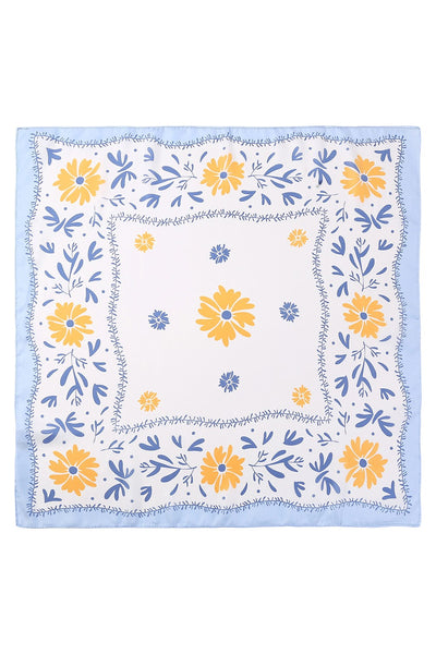 Floral Print Silk-Finish Bandana Scarf | 40SC719