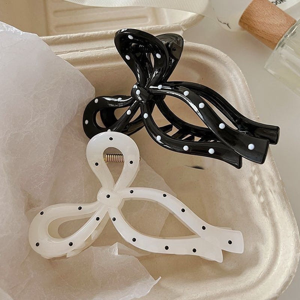 Polka Dot Bow Hair Claw Clips | 40H1094