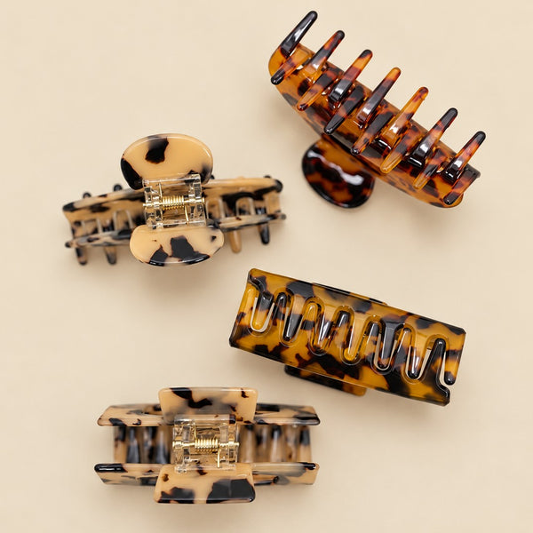 Tortoiseshell Print Hair Claw Clips | 40H1214