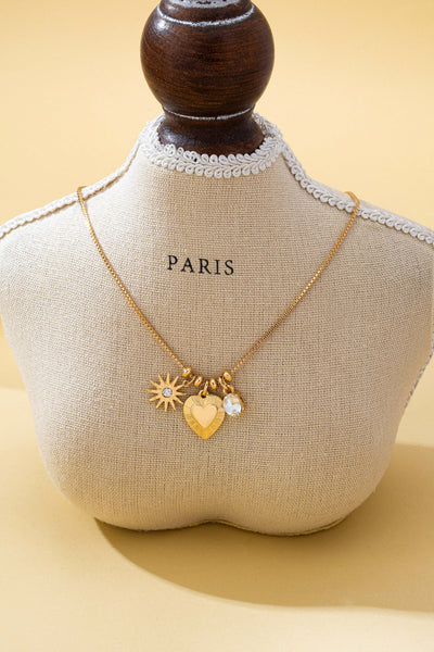 Celestial Heart and Starburst Charm Necklace | 80N93135
