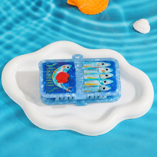 Retro Gourmet Sardine Tin Hair Claw Clip | 40H1097