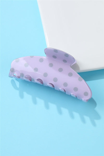 Retro Polka Dot Hair Claw - Glossy Spotted French Style Clip | 40H1099
