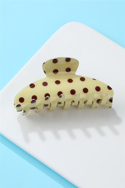 Retro Polka Dot Hair Claw - Glossy Spotted French Style Clip | 40H1099