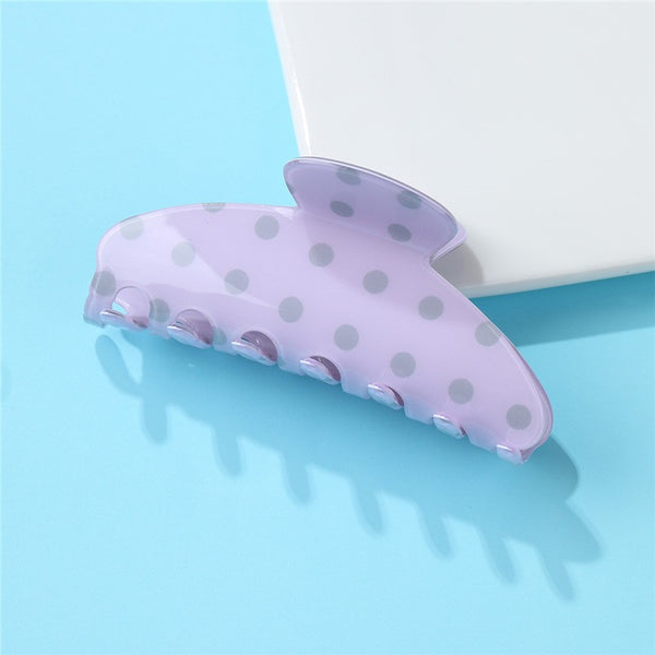 Retro Polka Dot Hair Claw - Glossy Spotted French Style Clip | 40H1099