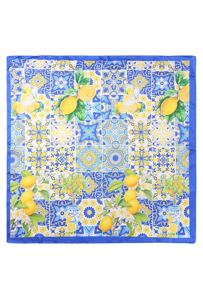 Lemon & Tile Daisy Silky Feel Bandana Scarf | 40SC721