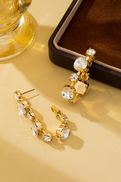 Cascading Round Cut Crystal Drop Earrings | 80E62345