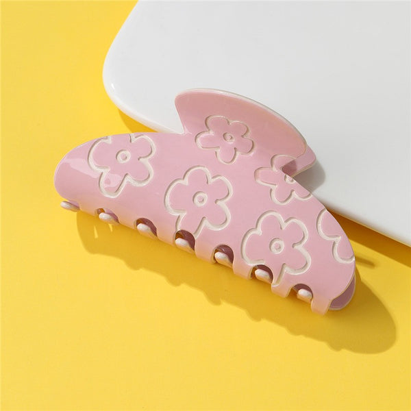 High-Shine Floral Embossed Hair Claw Clip | 40H1103