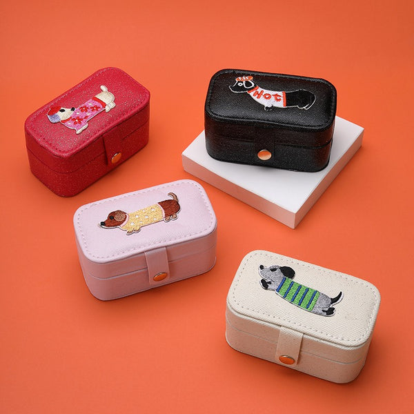 Doggy Dachshund Travel Jewelry Organizer Box Case | 40P653