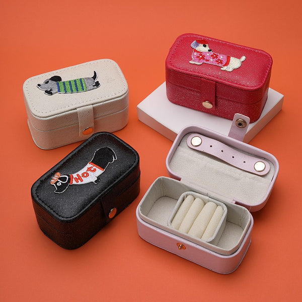 Doggy Dachshund Travel Jewelry Organizer Box Case | 40P653