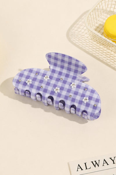 Stripes Gingham Floral Hair Claw Clip | 40H1106