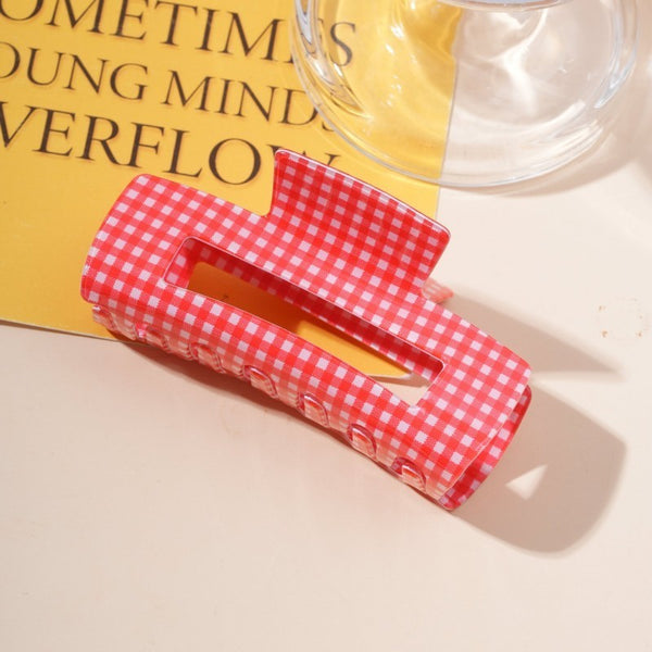 Large Pastel Gingham Hair Claw Clip | 40H1107