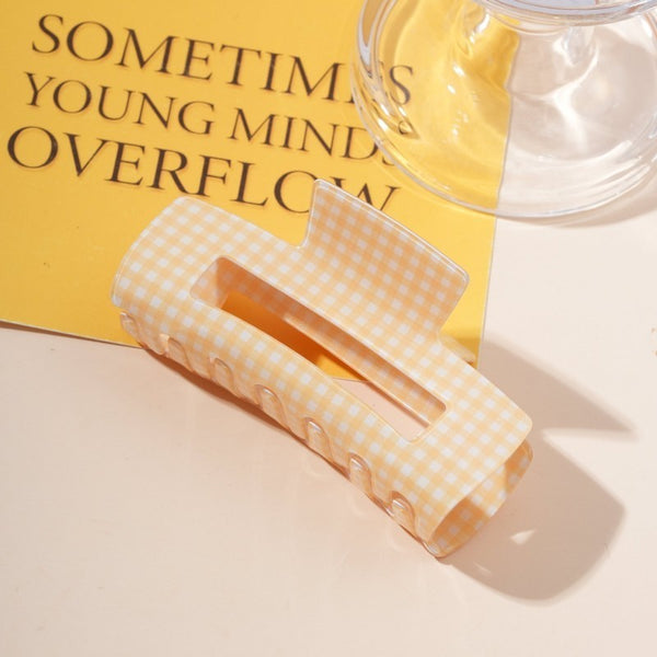 Large Pastel Gingham Hair Claw Clip | 40H1107