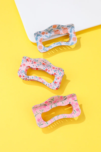 Floral Waivy Silhouette Hair Claw Clip | 40H1109