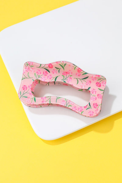Floral Waivy Silhouette Hair Claw Clip | 40H1109