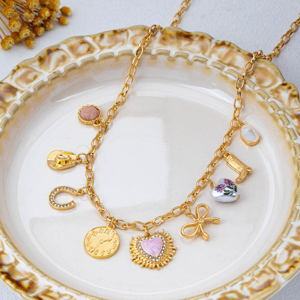 Pink Heart & Western Charm Necklace | 80N93228