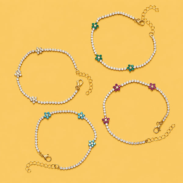 Crystal Floral Tennis Bracelet | 40B5263