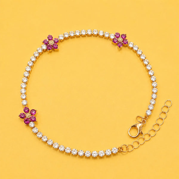 Crystal Floral Tennis Bracelet | 40B5263