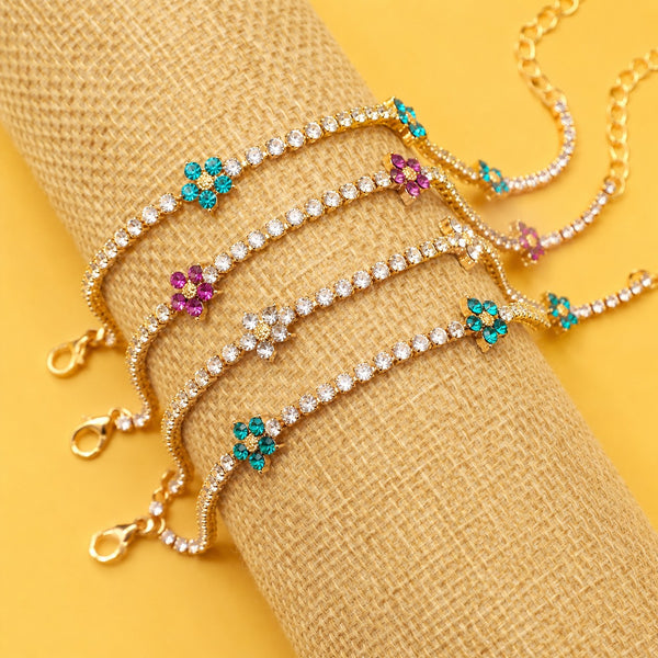 Crystal Floral Tennis Bracelet | 40B5263
