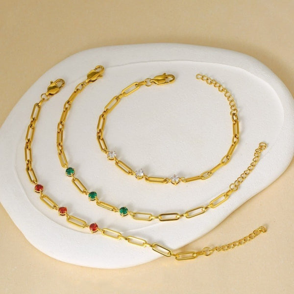 18K STAINLESS STEEL TARNISH FREE CRYSTAL BRACELET | 40B5266