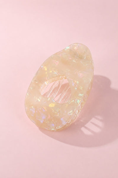 Iridescent Heart Cut-Out Acetate Hair Claw Clip | 40H1111