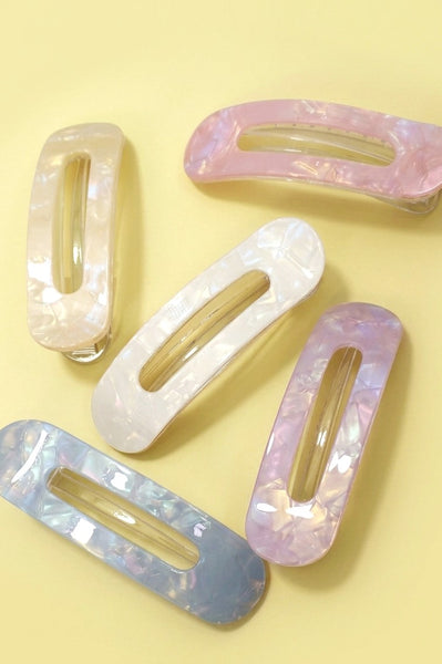 Iridescent Acetate Oblong Hair Clip | 40H1112