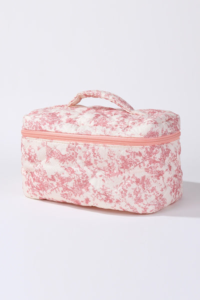 FLORAL QUILTED MAKEUP COSMETIC POUCH BAG | 40P627